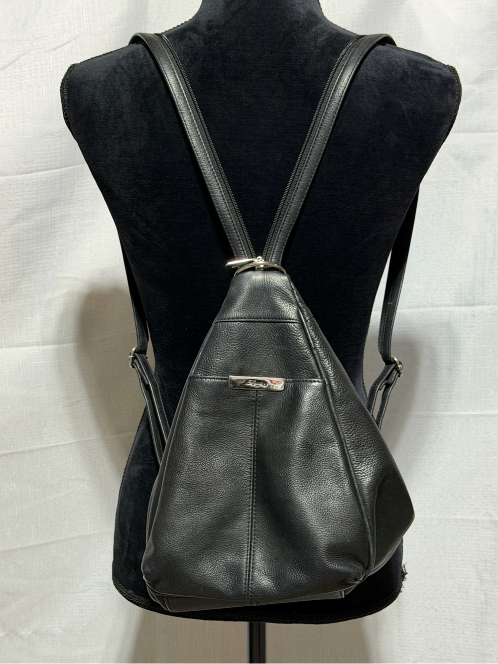 Fossil Convertible Boho Black Leather Backpack
